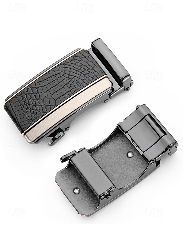 Męski pasek ze skóry ekologicznej z wzorem krokodyla – regulowany pasek z automatyczną klamrą do garnituru, do noszenia w pracy, na co dzień i na co dzień 2026 - $11.99 –P8