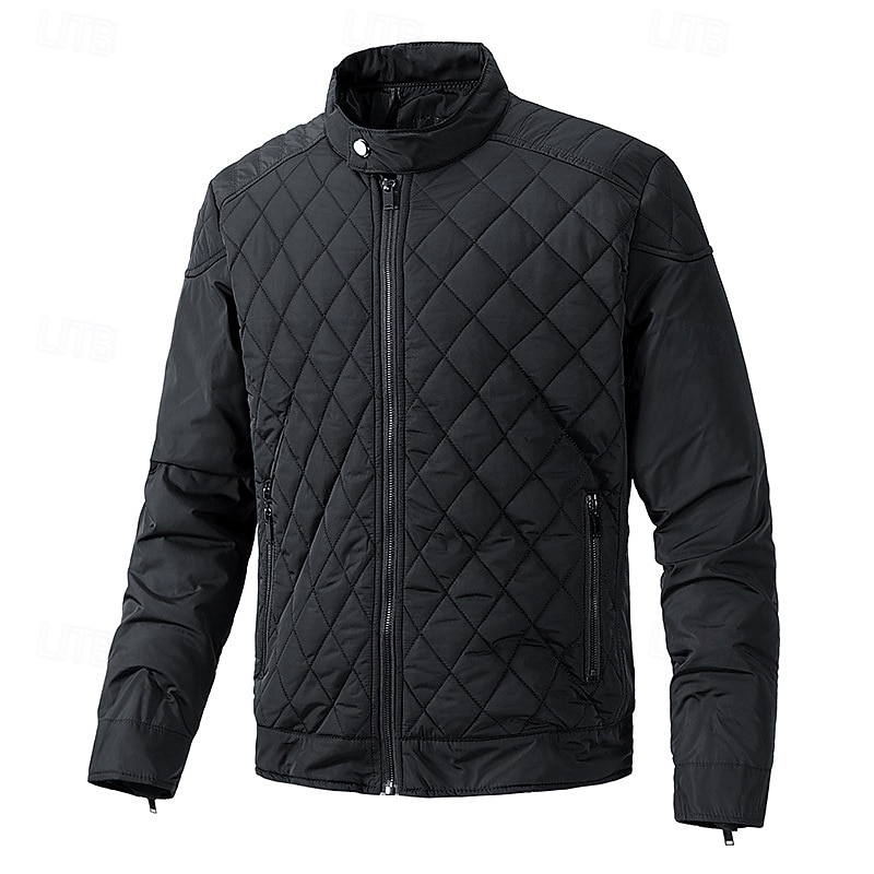 Per uomo Cappotto Invernale Giacca trapuntata Parka Tasca Poliestere Vacanza Abbigliamento quotidiano Data Regolare Moda Casual Confortevole Calore Termico Inverno Colore Solido / Tinta Unita Nero del 2026 a $59.99 –P1