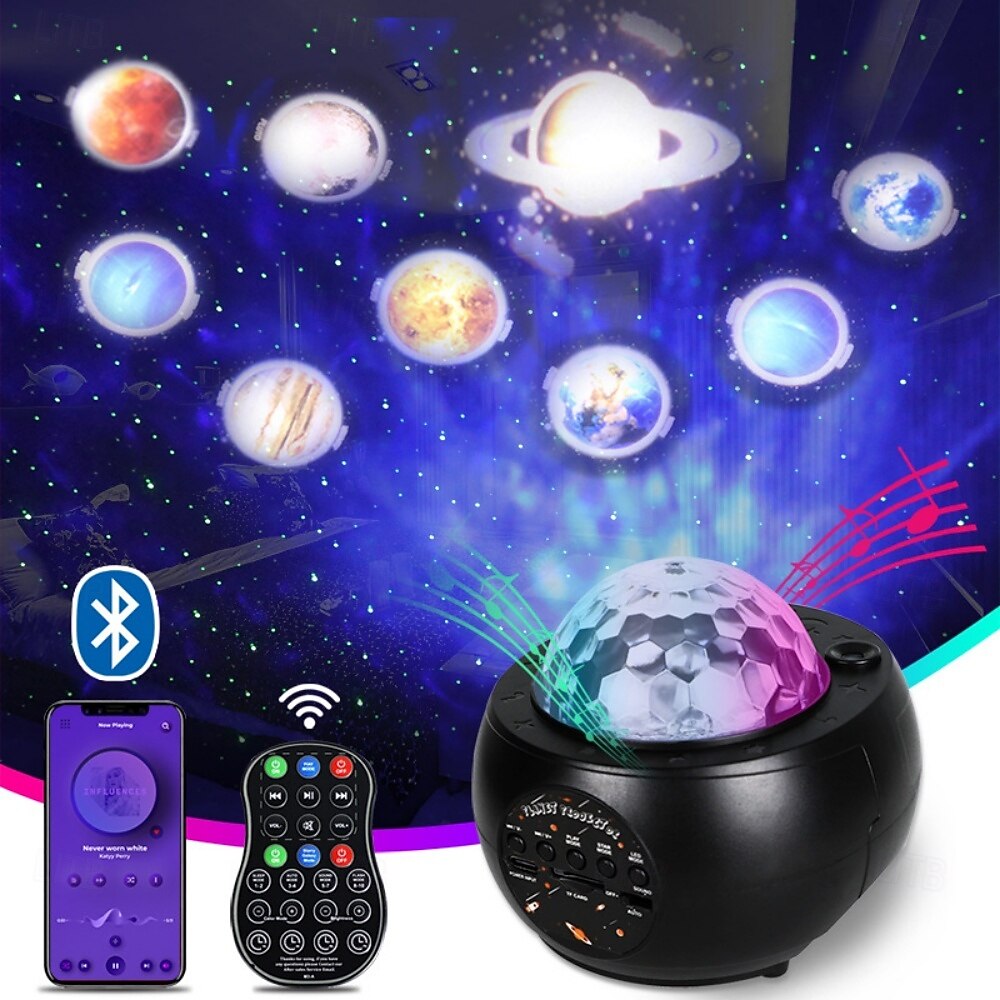 Projetor de galáxia, projetor de estrelas para quarto, projetor de luzes noturnas de planetas com controle remoto &Alto-falante Bluetooth com sistema solar múltiplo, projetor para crianças, luzes de 2025 por $64.99 –P1