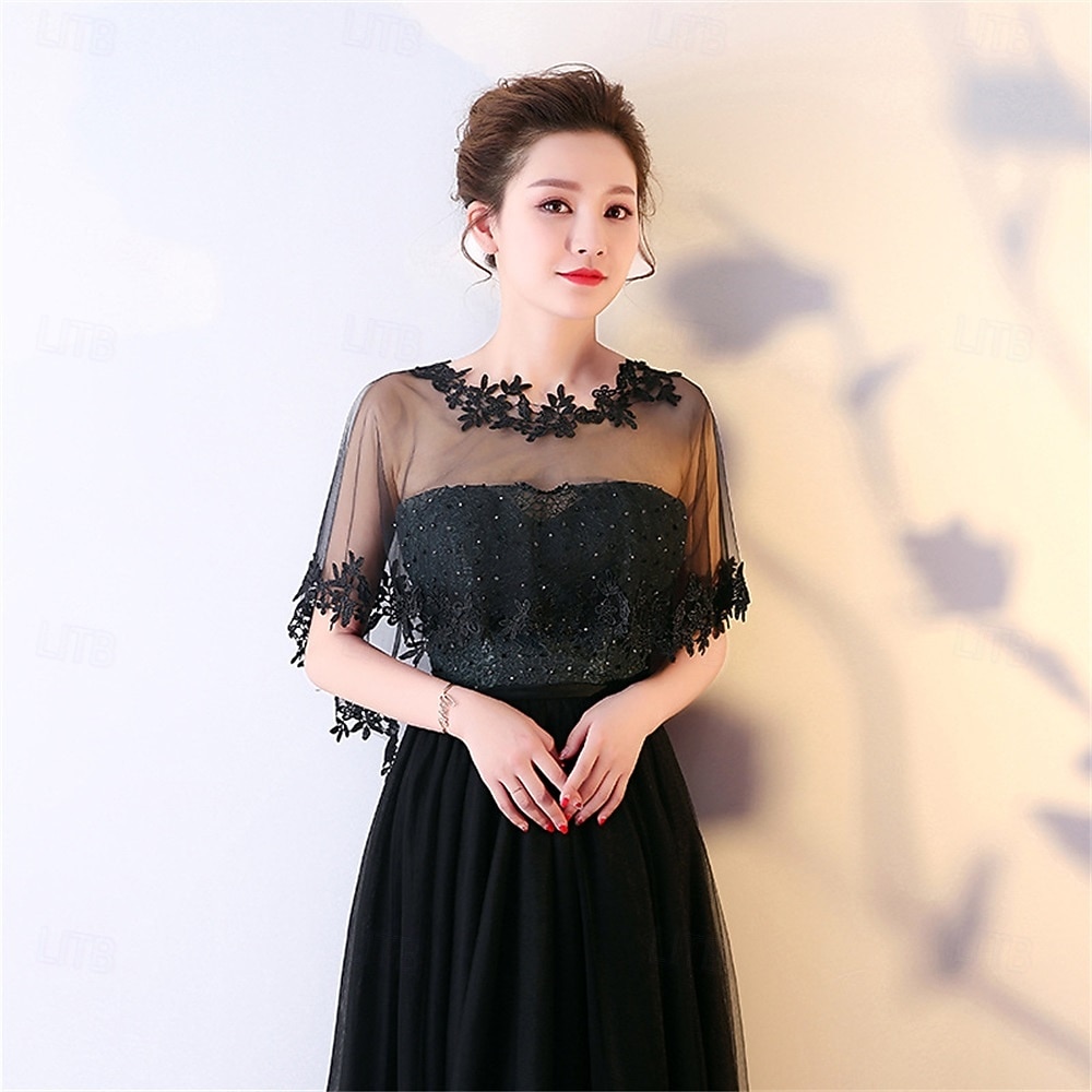 Chaquetas de bolero de encaje para novia, boda, chal, fiesta formal, graduación, noche, capa para novia, dama de honor, encogimiento de hombros 2026 - $17.49 –P12