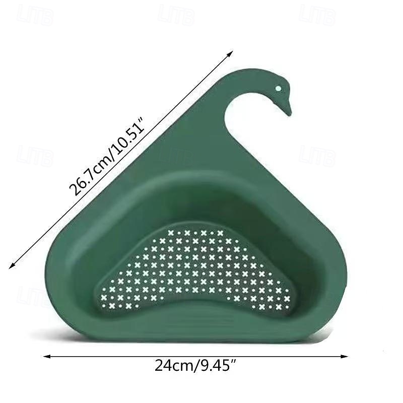 3pcs Kitchen Sink Drain Basket Swan Drain Rack, Triangular Corner Sink Strainer, Saddle Design Hanging Filter Basket for Fruits, Vegetables, and Food Waste, No Drilling Required 2025 - $11.99 –P6
