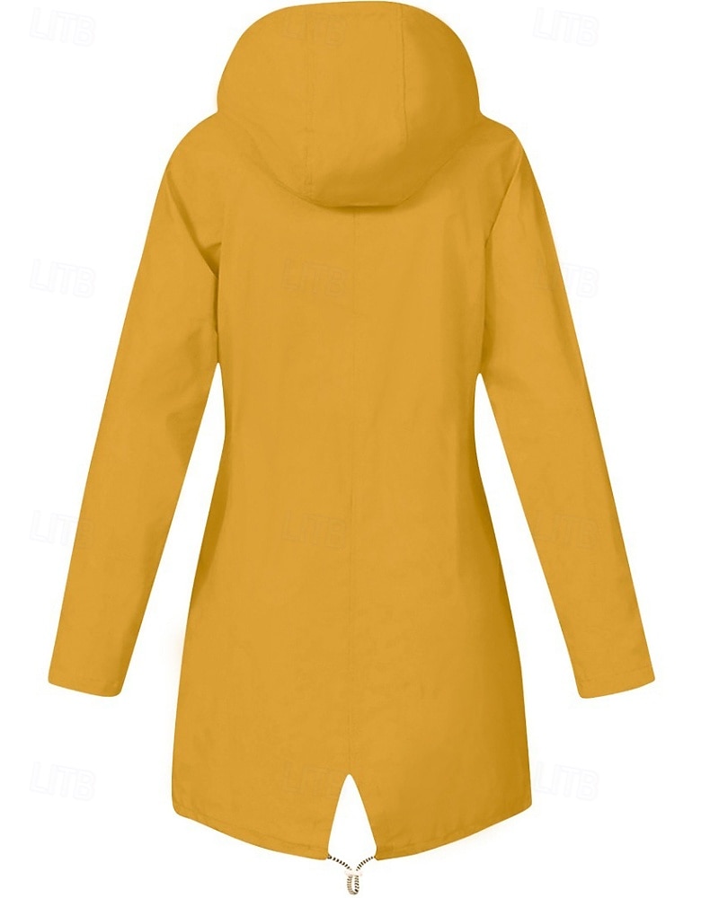 Mulheres Casaco com capuz Manter Quente Confortável Zíper Bolsos Moda Tecido Para Noite Casual / Diário Zíper Longo Com Capuz Normal Manga Longa agasalhos Branco Amarelo Vermelho Outono Inverno de 2025 por $33.99 –P4