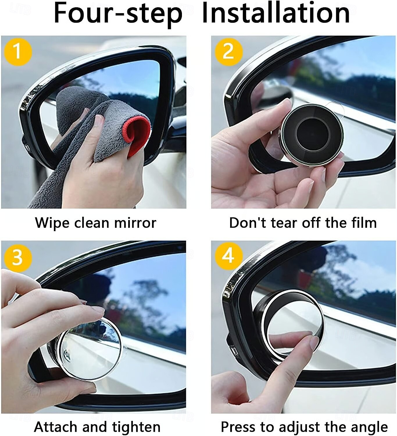 Espejo retrovisor para punto ciego de coche, 2 unidades, ajustable a 360 grados, gran angular, con ventosa, universal, redondo, auxiliar, para conducción, seguridad y estacionamiento. 2025 - $6.99 –P7