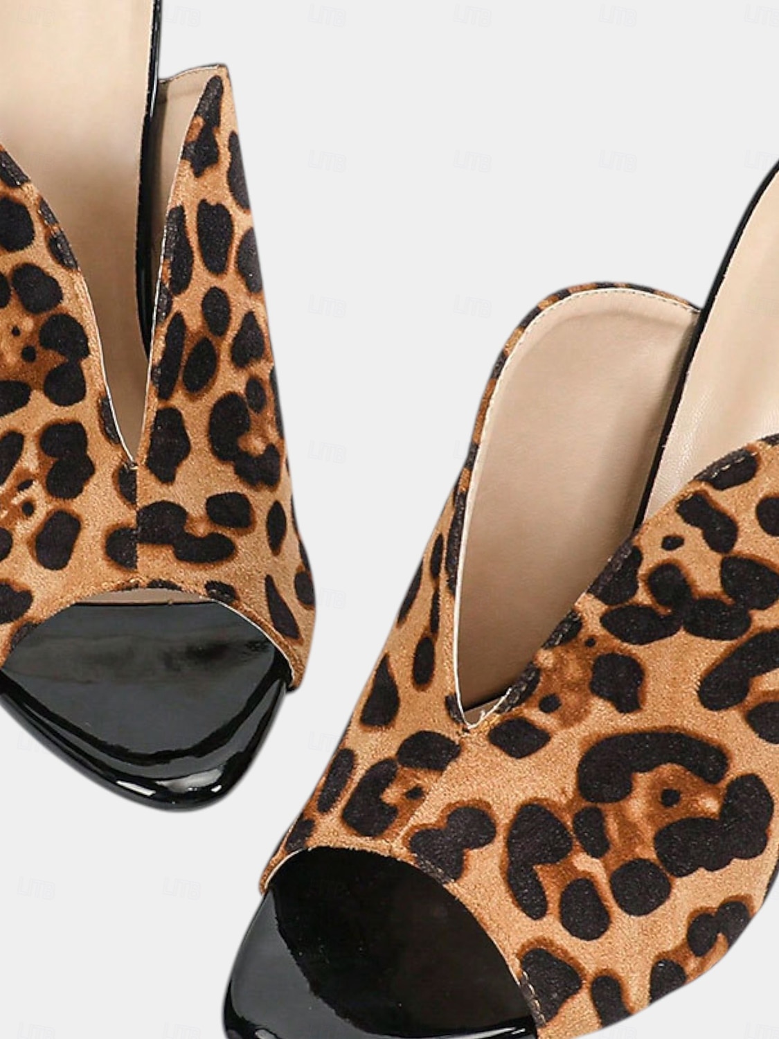 mules femininas de salto agulha com estampa de leopardo - sapatos de salto alto abertos e sem cadarço com design recortado, calçados com estampa animal ousada para vida noturna, clubes e festas de 2025 por $32.99 –P1