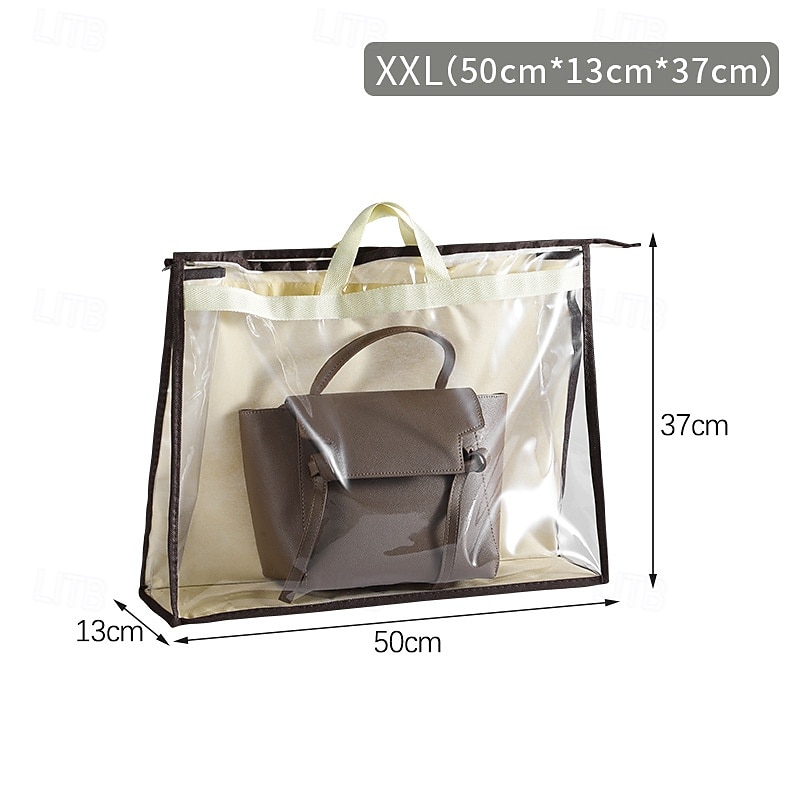 Handtas stofdichte opbergorganizer grote capaciteit hangende kasttashouder vochtbestendig pvc transparant ontwerp portemonneebeschermer opbergtas met meerdere zakken voor garderobeaccessoires 2025 - $6.49 –P10