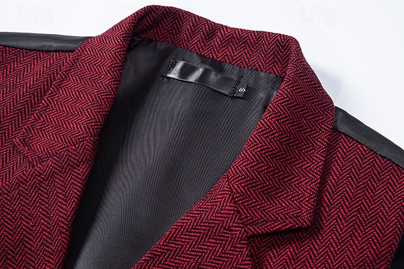 Herre سترة Veste Feriereise Daglig Bryllupsfest Stevnemøte Årgang Mote Vår Høst Lomme Knapper Polyester Tweed Bekvem عادي Fiskebein Dobbeltkneppet Hakkjakkeslag Normal Burgunder kaffe Grå Vest 2025 - $35.99 –P17