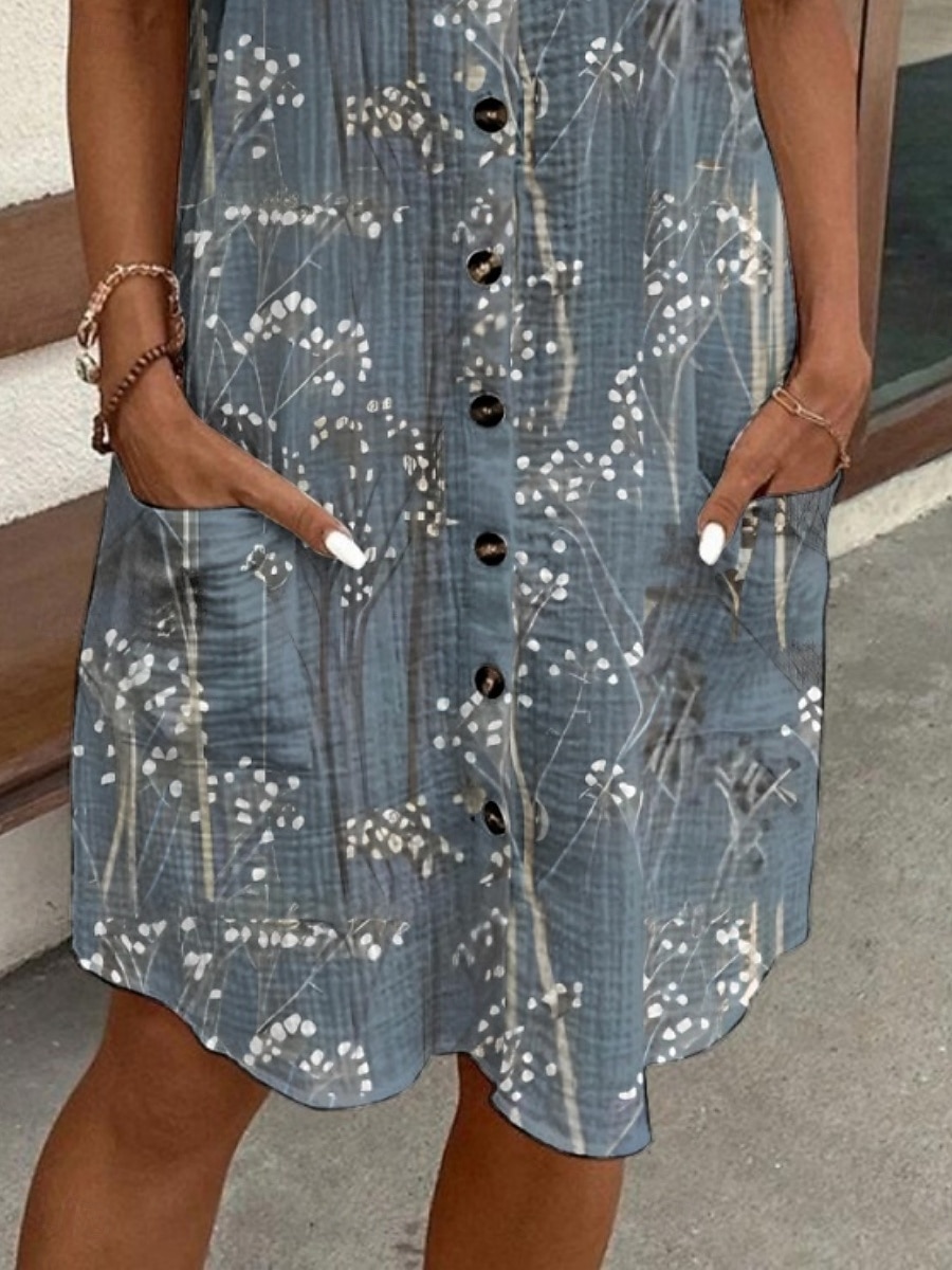 Femmes Mini Robe Robe Chemise Robe Décontractée Robe Imprimée Mode Moderne Quotidien Plage Week-end Coupe régulière Fleuri Manche Courte Col de chemise Bleu Été Printemps Automne de 2025 ? $35.99 –P1