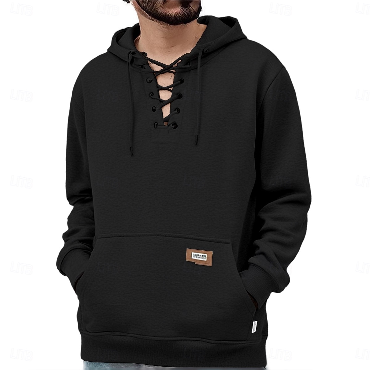 Per uomo Felpa con cappuccio Maglione Felpa con cappuccio in pile Felpa con cappuccio foderata in pile Nero Verde militare Caffè Verde chiaro Grigio Con Cappuccio Semplice Coulisse Sport & Outdoor del 2025 a $23.99 –P5