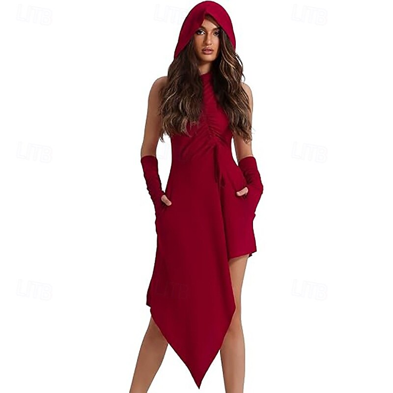 hooded asymmetrical dress Asymmetrical Halloween Dress main image 0