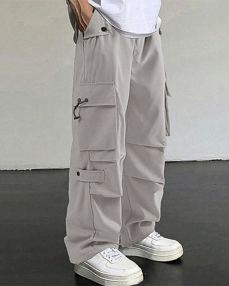 Per uomo Pantaloni Cargo Pantaloni Coulisse Elastico in vita Multi-tasche Semplice Indossabile All'aperto Quotidiano Campeggio & Escursionismo Moda Classico Nero Verde militare del 2025 a $25.99 –P5
