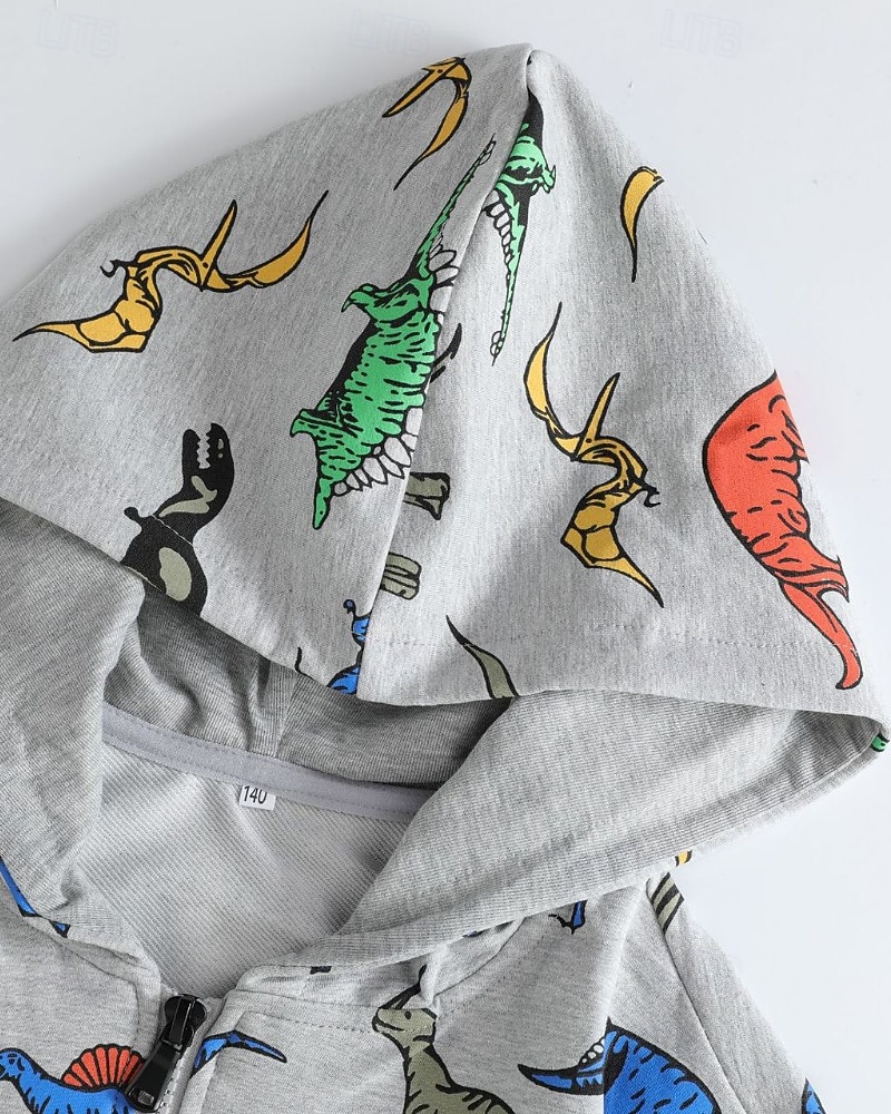 Barn Pojkar hoodie med dragkedja Tecknat Långärmad Dragkedja Höst Grundläggande Bomull Utomhus 2025 - $30.99 –P13