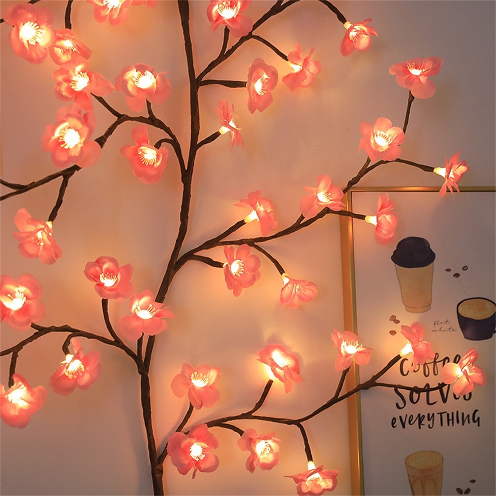 1 kpl USB Pajupuun oksavalaistus 8 toimintoa 72/96/144LEDS lämmin valkoinen valo seinälle huoneeseen keittiöön kahvilaan Halloween-koristeeksi 2026 - $20.99 –P1