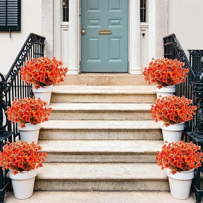 12 Bundles Fall Faux Mums for Outdoor Planters Artificial Fake Mums Fall Decorations for Outdoors Home Fall Autumn Faux Silk Flowers Plants Look Real UV Resistant for Outside Home Porch Patio 2025 - $26.99 –P4