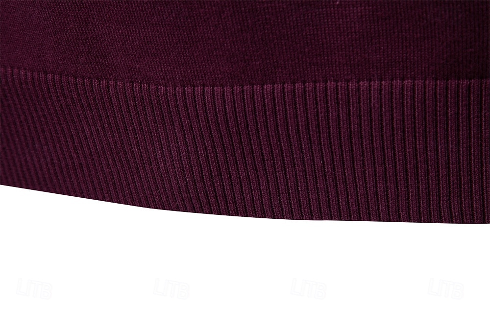 Homme Pull Tricoter Hauts Réguliers Demi-zip Bandes Rayé Col montant ancien Frais École Vacances Vêtement Tenue Printemps Automne Noir Violet S M L de 2025 ? $50.99 –P8