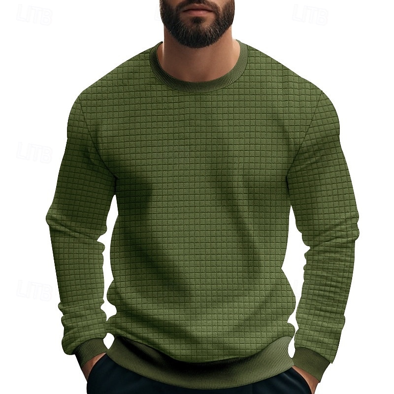 Hombre Sudadera Sudadera con estampado de gofres Sudadera Con Capucha Pull-over Negro Blanco Verde Ejército Caqui Gris Cuello Barco Plano Con Texturas Deporte Casual Diario Ropa de calle Fresco Ropa 2025 - $27.99 –P4