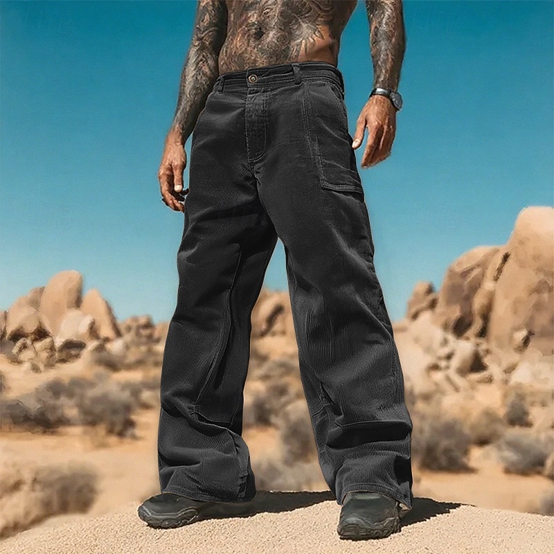 Per uomo Pantaloni in velluto a coste Pantaloni Pantaloni casual Tasca Bottoni Semplice Indossabile All'aperto Quotidiano Moda Classico Nero Verde militare del 2026 a $22.99 –P7