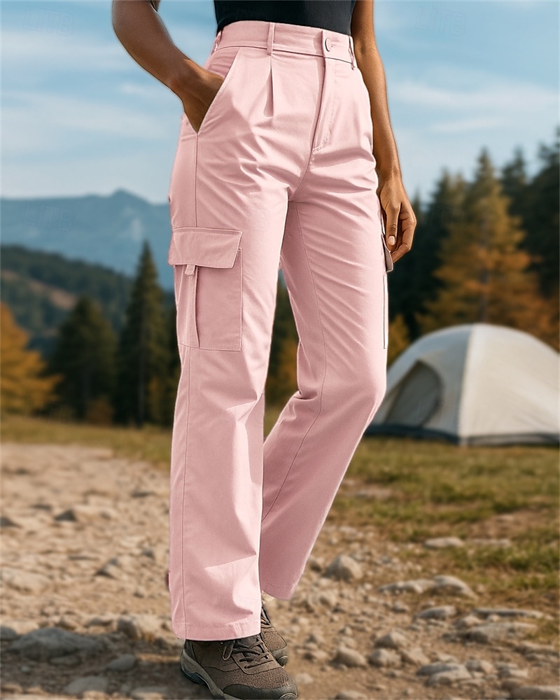 2026年 女性用 カーゴパンツ ハイキング パンツ 春 秋 アウトドア レギュラー 防水 防風 パンツ ポケット ブラック ピンク スパンデックス キャンピング＆ハイキング ゴルフ ランニング S M L XL XXL  コレクション – $26.99 –P9
