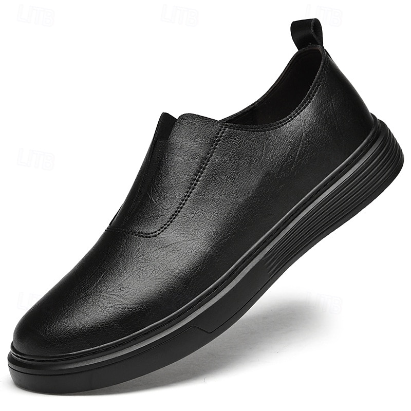 Chaussures blanches à enfiler en cuir pour hommes - minimalistes et confortables, adaptées aux professionnels occupés au bureau et dans des environnements décontractés de 2026 ? $64.99 –P2