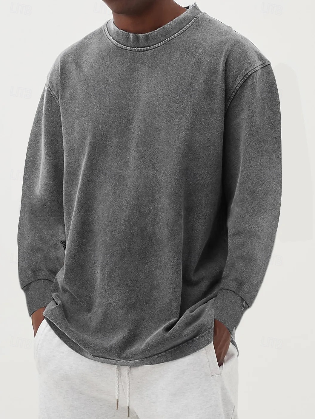 Herren T-Shirt Langarmshirt Langarm Rundhalsausschnitt Herbst Winter Retro Einfarbig Mode Designer Nostalgisch Mode Jahrgang Urlaub Straße Ausgehen Schwarz Himmelblau Olive Top T-Shirt für Herren 2025 - $27.99 –P5
