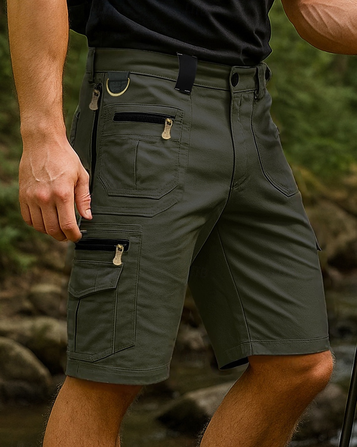 Homens Bermuda Cargo Shorts de caminhada shorts esportivos Verão Ao ar livre Normal Leve Respirável Calças Capri Bolsos Preto Verde Tropa Algodão Tênis Golfe Corrida S M L XL XXL de 2026 por $32.99 –P4