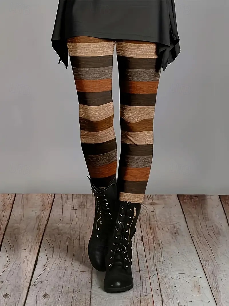 Per donna Pantaloni Leggings Leggings comodi Streetwear Casual Lunghezza intera Vita Alta Blocco di colori Elastico in vita Stampato Traspirabilità Confortevole Elasticizzato Vacanza Streetwear del 2026 a $17.99 –P4
