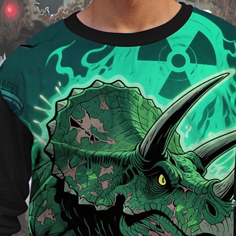 předvečer Všech svatých Chlapecké 3D Komiks Dinosaurus Tričko Košilky Dlouhý rukáv Jaro Podzim Módní Základní Děti 4-12 let Tričkový Venkovní Ležérní Denní Běžný 2025 - $13.99 –P5