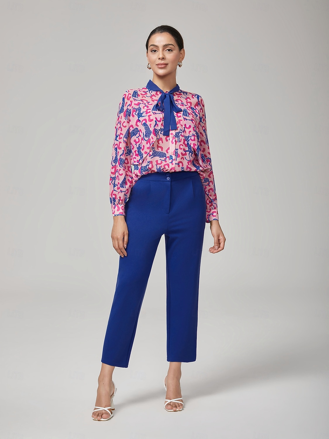 camicetta a maniche lunghe con stampa leopardata rosa del 2025 a $56.99 –P3