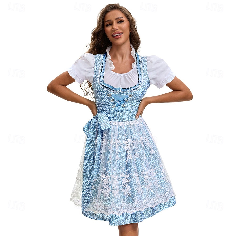 Mascarada Oktoberfest Vestidos Traje de cosplay Trachtenkleader Mucama Vestidos Alemán Munich prados Mujer Víspera de Todos los Santos Vestido Paño de estilo tradicional Blusa Vestido Delantal 2026 - $58.99 –P5
