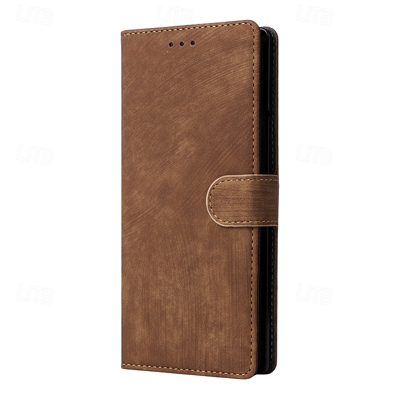 Phone Case For Samsung Galaxy Z Fold 7 Z Fold 6 Z Fold 5 Z Fold 4 Back Cover with Lanyard Kickstand Card Slot Retro TPU PU Leather 2025 - $11.99 –P3