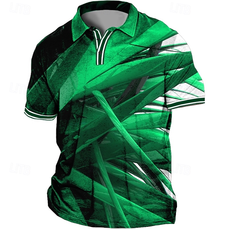 Homens Tamanho Grande Camiseta Polo Grande e Alto Geométrico Aberto para a Lateral Imprimir Manga Curta Primavera Verão Esportes Moda Roupa de rua Designer Ao ar livre Rua Blusas de 2026 por $24.99 –P5