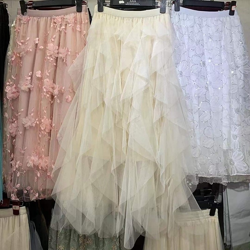 Damen Rock Schwingend Gazeröcke Mode Lässig Maxi Mittlere Hüfthöhe Röcke Einfarbig Unregelmäßiger Saum Mikroelastisch Urlaub Straße Aprikose Schwarz Weiß Rosa Frühling Polyester 2025 - $18.99 –P5