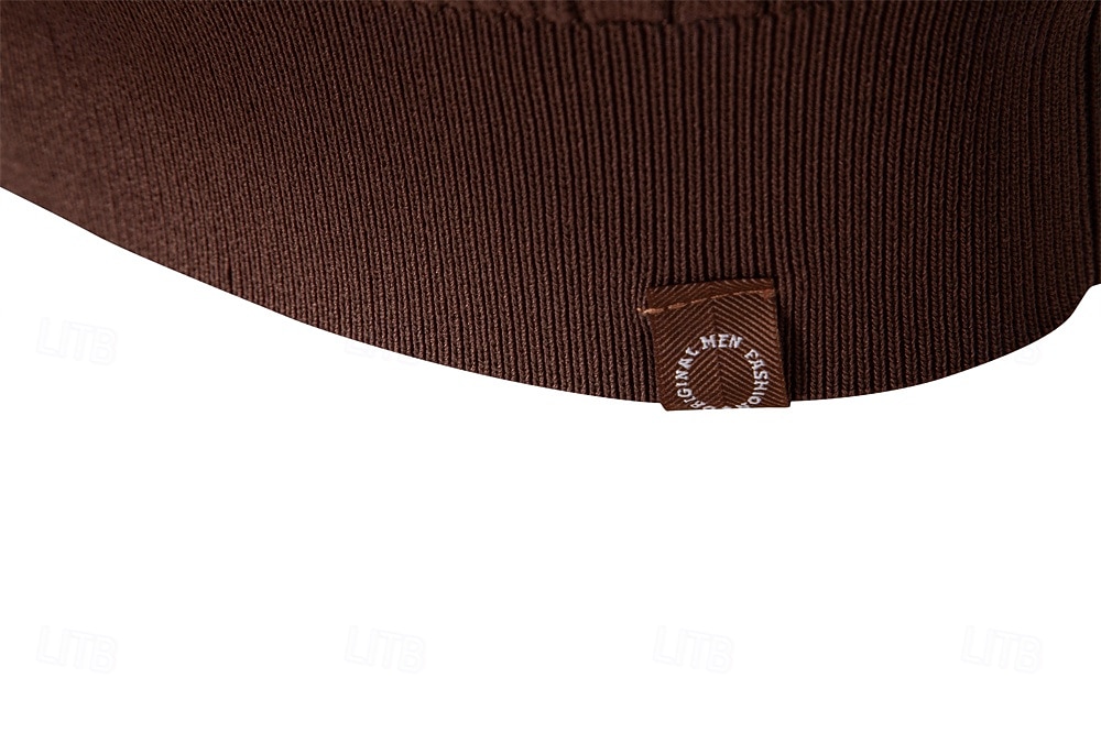 Herre Pullover genser Strikke Vanlige topper Fargeblokk Knapper Helfarge Polokrage Årgang Daglig Skole Hjem Klær Vår Høst Blå Brun S M L 2025 - $32.99 –P16