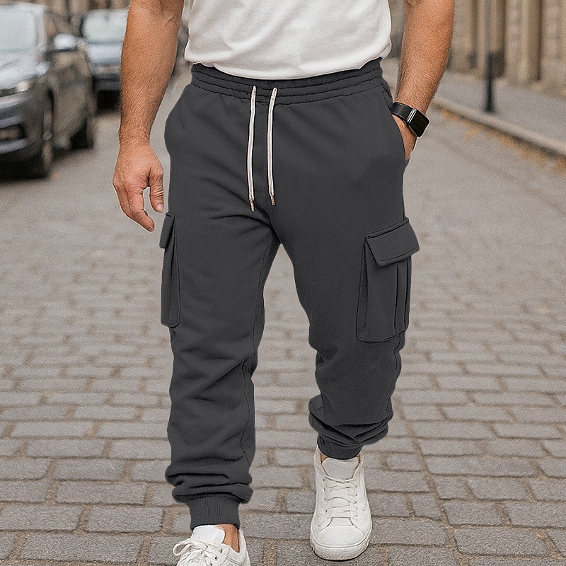 Per uomo Pantaloni da Tuta Cargo Pantaloni da tuta Pantaloni in Pile Joggers Pantaloni Coulisse Elastico in vita Multi-tasche Semplice Traspirante Lunghezza intera Casuale Quotidiano All'aperto Moda del 2026 a $21.99 –P1
