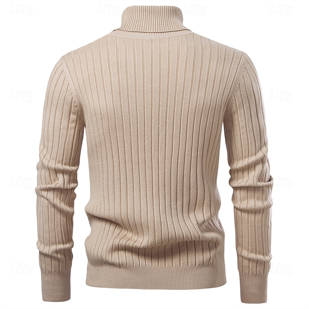 Homme Pull Tricoter Hauts Réguliers Couleur Unie Col roulé Élégant ancien École Vacances Vêtement Tenue Printemps Automne Noir Marine foncé S M L de 2026 ? $26.99 –P21