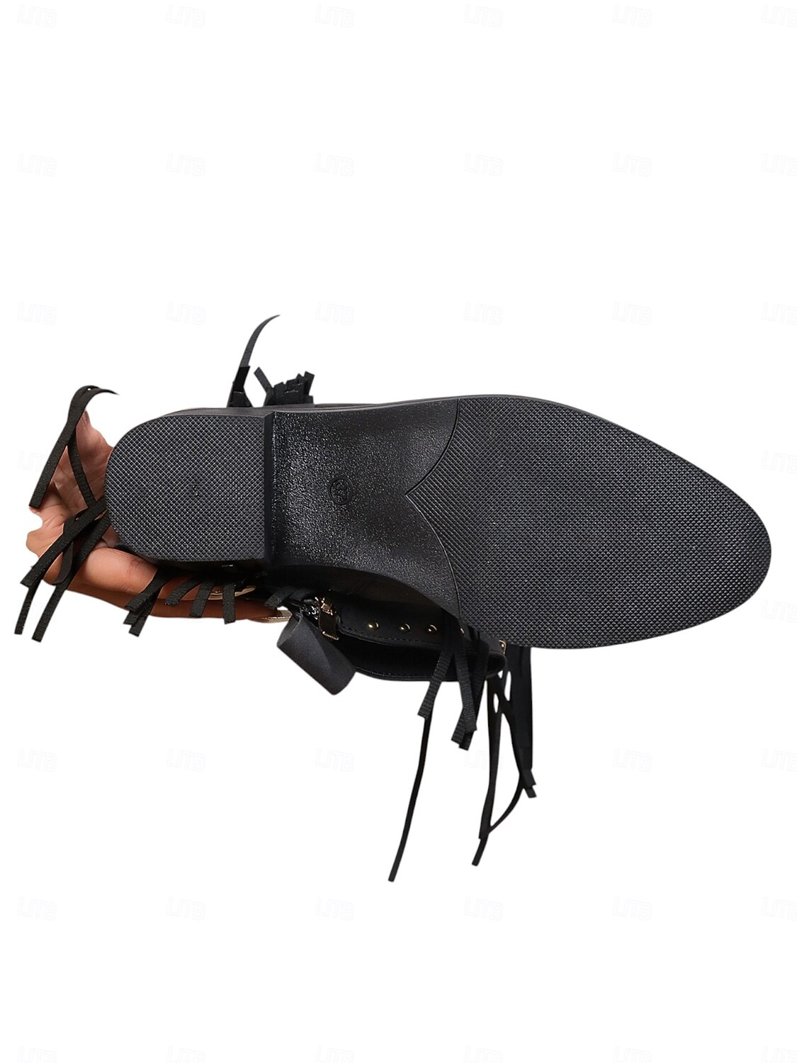 Γυναικείες καφέ μπότες μέχρι το γόνατο με κρόσσια από τεχνητό δέρμα, λεπτομέρειες με τρουκς και χαμηλά τακούνια, μποέμ παπούτσια σε στιλ καουμπόι γουέστερν 2026 - $54.99 –P6