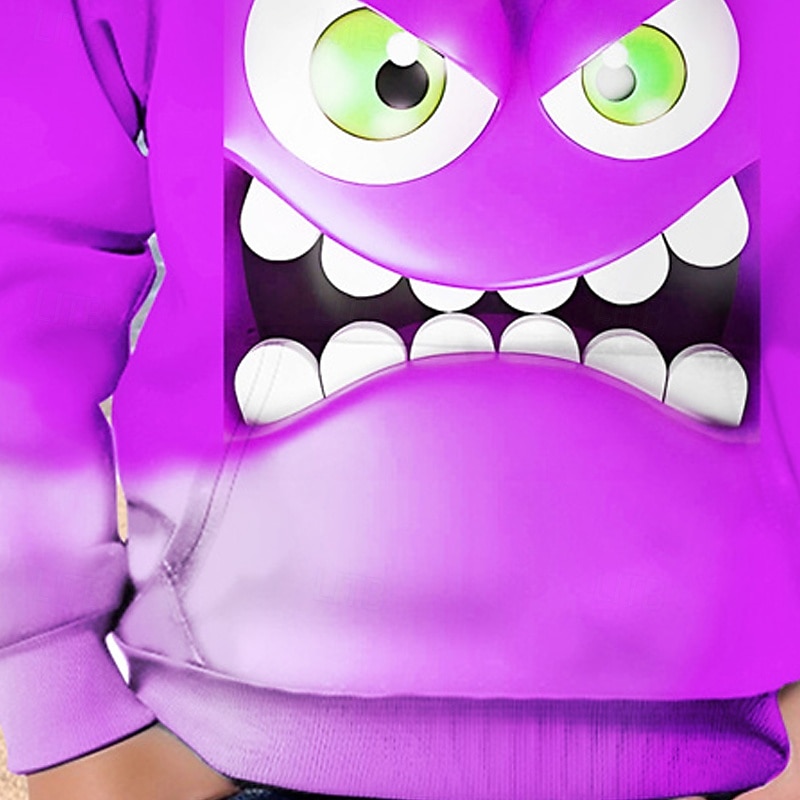 Moletom com capuz estampa 3D para meninos, estampa engraçada com sorriso, manga longa, moda outono inverno, streetwear, crianças de 4 a 12 anos, com capuz, casual, para atividades ao ar livre, ajuste de 2025 por $18.99 –P7