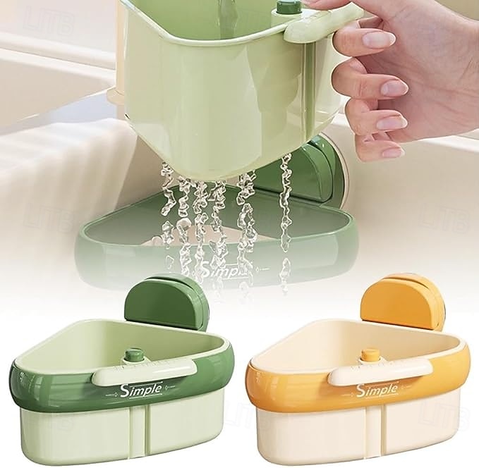 2er-Pack Eckregal mit Saugnapf für die Spüle, Siebkorb für die Druckspüle, automatischer Abtropfkorb, Schwammhalter für den Wasserhahn, abnehmbarer Aufbewahrungsorganizer für die Küchenspüle 2025 - $19.99 –P5