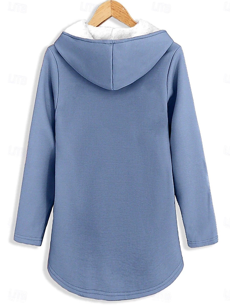 Mulheres Pulôver Moletom Com Capuz Gráfico Letra Quente Casual Difusa Manga Longa Com Capuz Tops longos Casual Esportes Imprimir Rosa Azul Cinzento Outono Inverno de 2025 por $29.99 –P2
