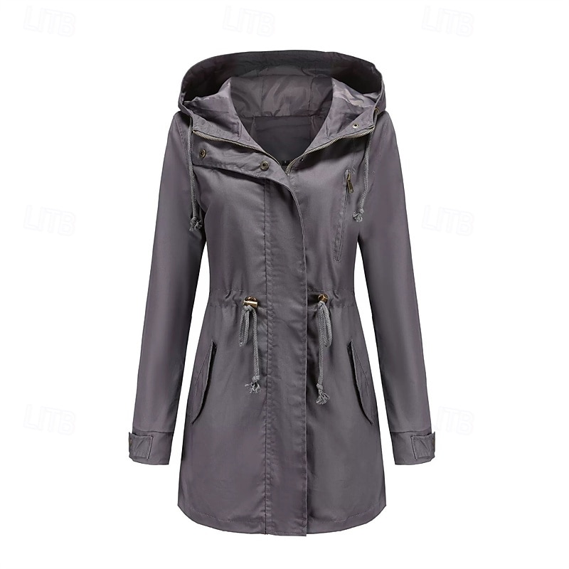 Femmes Veste Décontractée Chaud Confortable Fermeture éclair Avec Poches Mode Extérieur Uni Sortir Week-end Fermeture éclair Régulier À capuche Coupe régulière manche longue Vêtements d'extérieur de 2025 ? $35.99 –P6