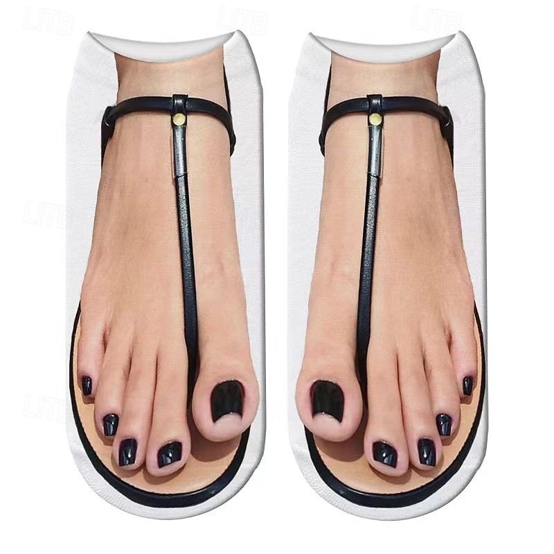 Забавные и необычные носки для мужчин и женщин с 3D-дизайном шлепанцев, необычные носки с принтом, идеально подходящие для подарков, необычной одежды и прямых оптовых продаж модных носков с фабрики 2025 - $6.49 –P8