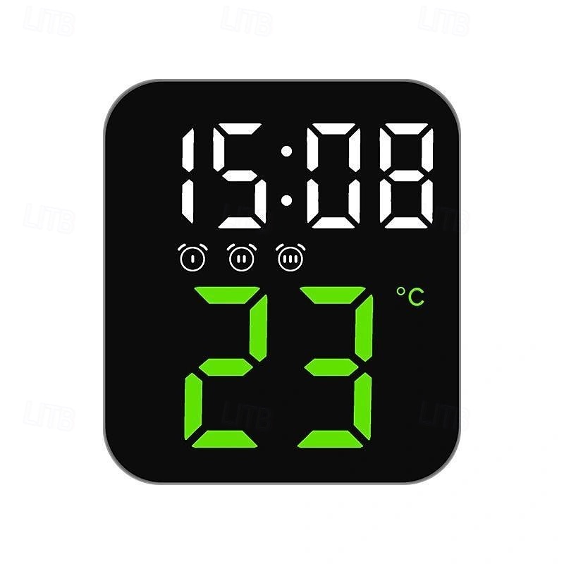 Relógio de parede digital LED com display de temperatura e tempo, despertador de mesa com brilho ajustável, decoração para casa e mesa, relógio eletrônico de 2025 por $16.99 –P4