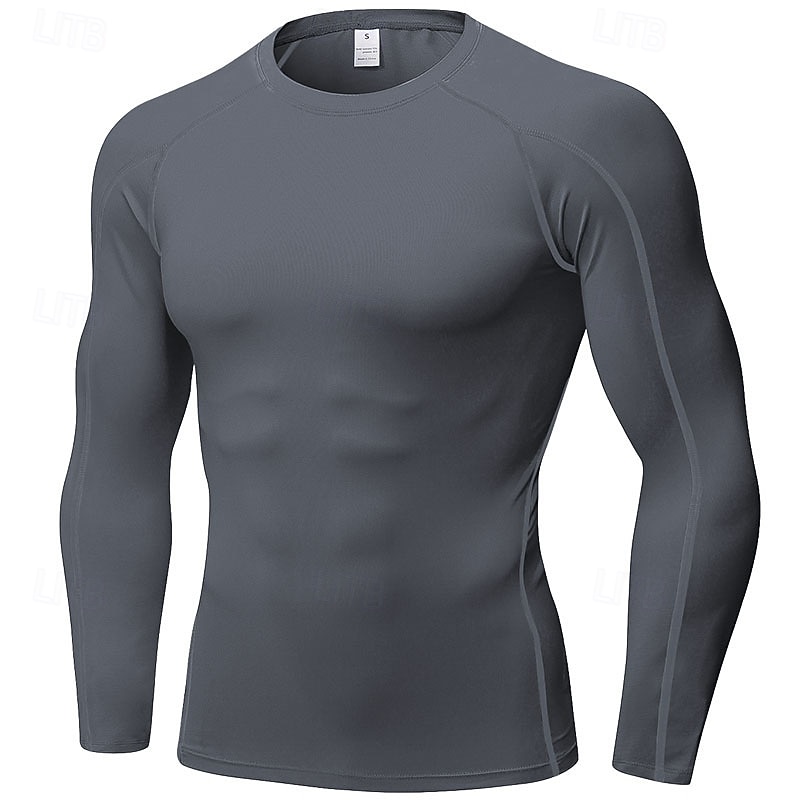 Per uomo Maglia a compressione Strato di base per l'allenamento T-shirt Fitness Manica Lunga Top Athleisure Autunno Asciugatura Rapida Palestra Pallacanestro Atletico abbigliamento sportivo del 2025 a $20.99 –P9