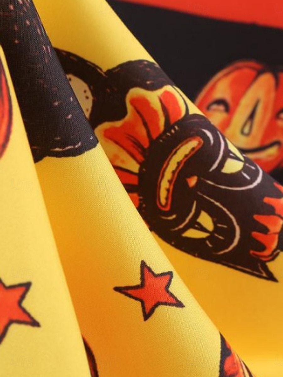 Halloween Naisten Midimekko A linjainen mekko Vapaa-aika Päivittäin Pyhäpäivä Normaali Kurpitsa hämähäkinverkko Lyhythihainen Nelikulmainen kaula-aukko Musta Keltainen Purppura Kesä Kevät Syksy 2025 - $24.99 –P4