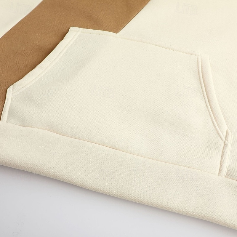 Hombre Sudadera Sudadera Con Capucha Sudadera con capucha de lana Sudadera con capucha forrada de polar Negro Caqui Beige Gris Con Capucha Plano Retazos Bloque de Color Deporte Casual Diario Ropa de 2025 - $17.99 –P6