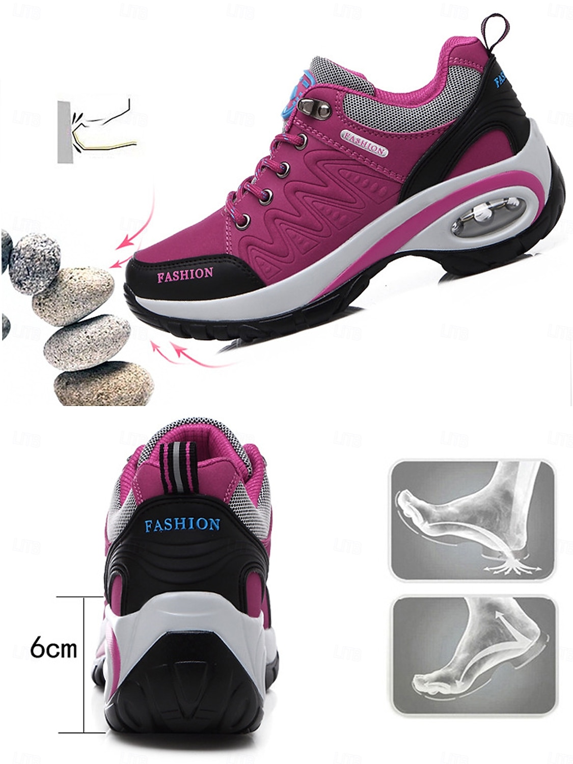 Γυναικεία αθλητικά παπούτσια με αερόσολα – αθλητικά παπούτσια εξωτερικού χώρου με κορδόνια για πεζοπορία και καθημερινή χρήση 2026 - $42.99 –P2