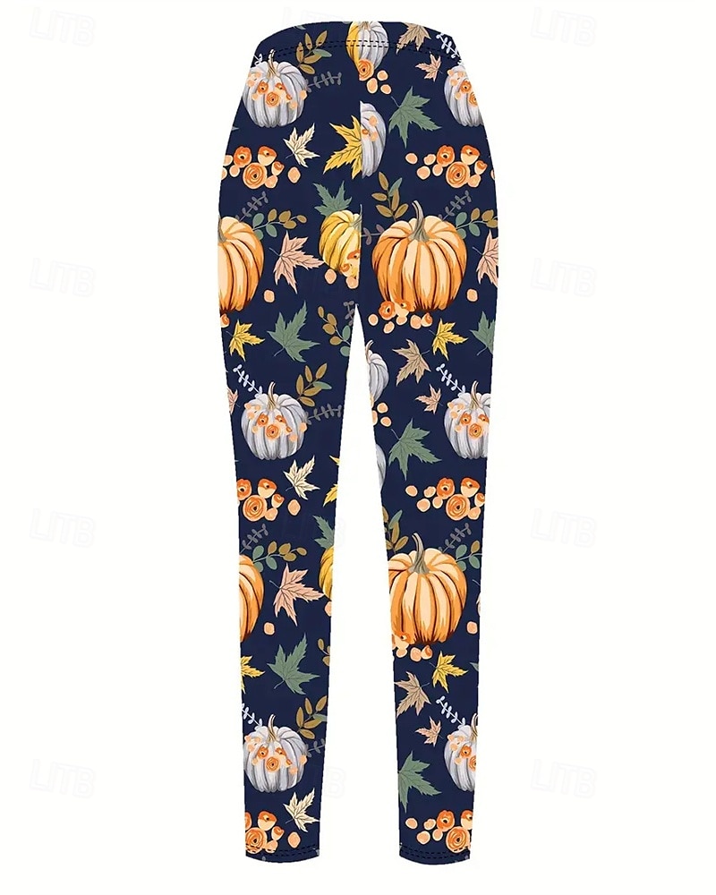 Per donna Pantaloni Leggings Leggings comodi Streetwear Casual Lunghezza intera Vita Alta Zucca Elastico in vita Stampato Traspirabilità Confortevole Elasticizzato Vacanza Streetwear Abbigliamento del 2025 a $17.99 –P2