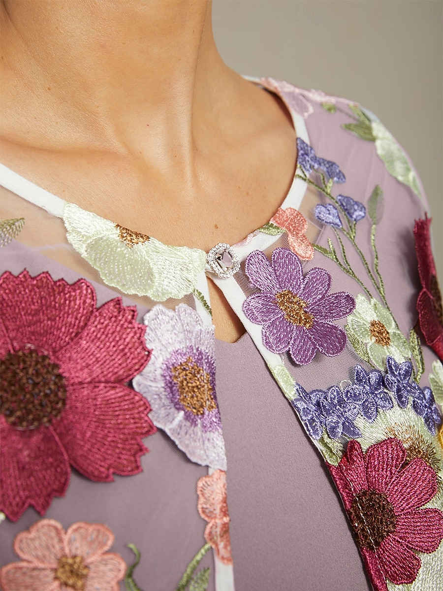 Női Csipke felsők Elegáns Tropikus Terített nyak Szivárvány Nyár 2026 - $65.99 –P2