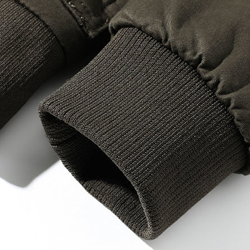 Men's Winter Jacket Bomber Jacket Fleece Jacket Vacation Daily Thermal Warm Pocket Fleece Winter Plain Fashion Streetwear Lapel Regular Black Khaki Army Green Jacket 2026 - $57.99 –P9