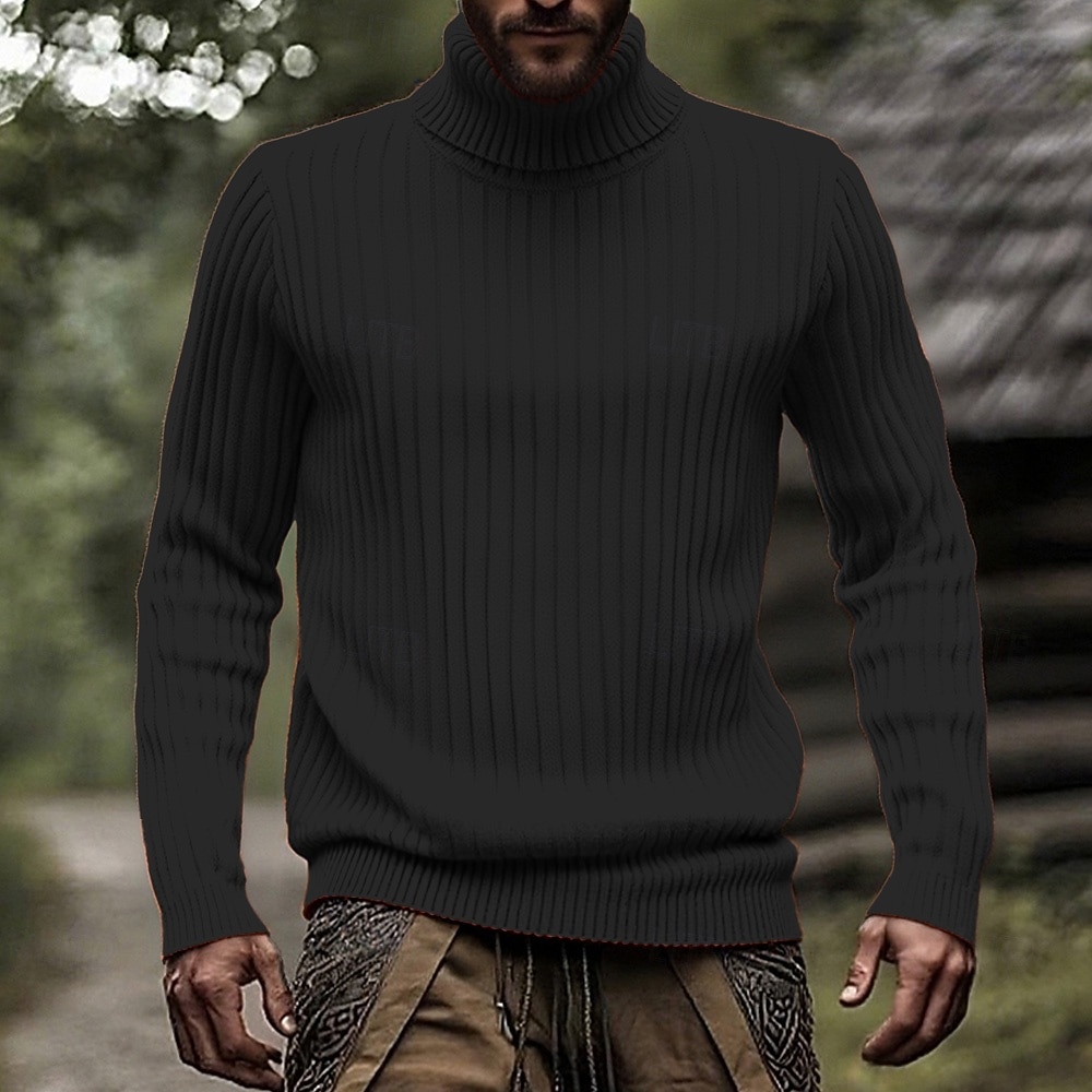 Per uomo Maglione Maglione a maglia A Coste Maglia Top Regolari Lavorato a maglia Semplice Dolcevita Moda Essenziale Vacanza Abbigliamento quotidiano Abbigliamento Autunno Inverno Nero Bianco M L XL del 2026 a $38.99 –P3