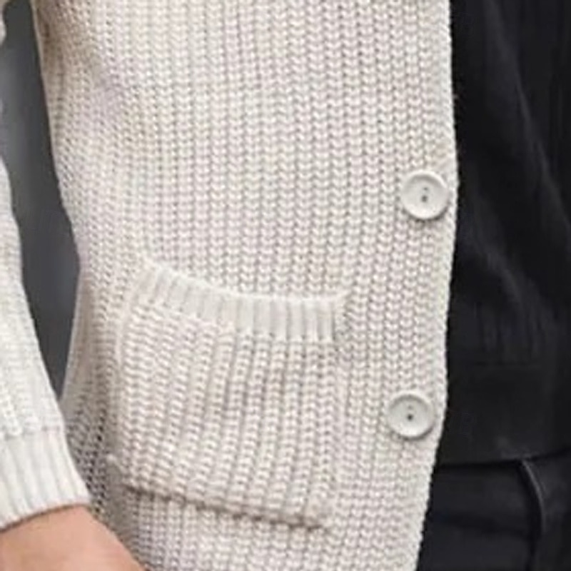 Herren Pullover Kleid Pullover Strickjacke Strickpullover Gerippt Stricken Normale Oberteile Gestrickt Gerippt Einfach Kragenlos Mode Schals Lässig Alltagskleidung Bekleidung Herbst Winter Wei 2025 - $44.99 –P8